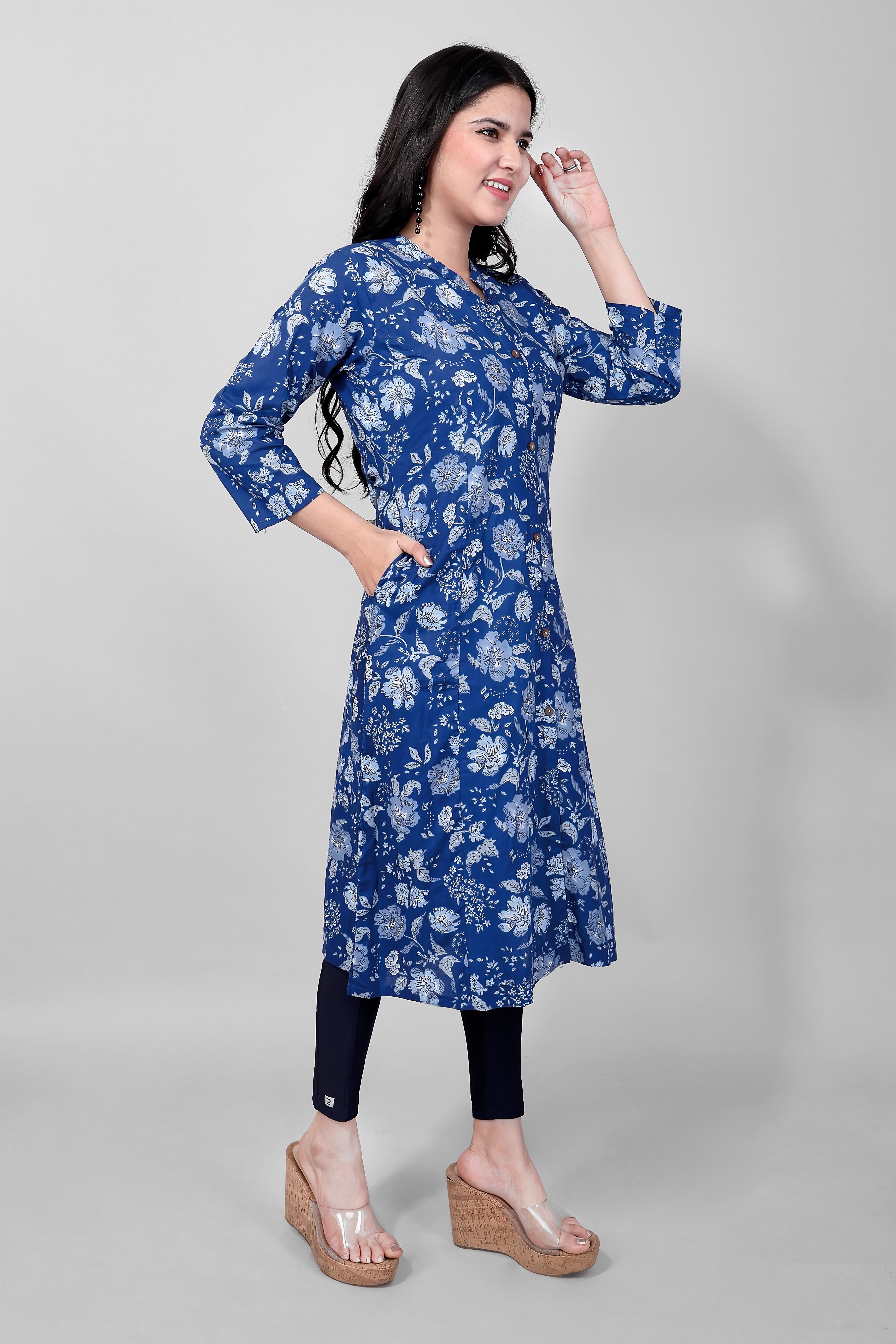 Blue Long Kurta