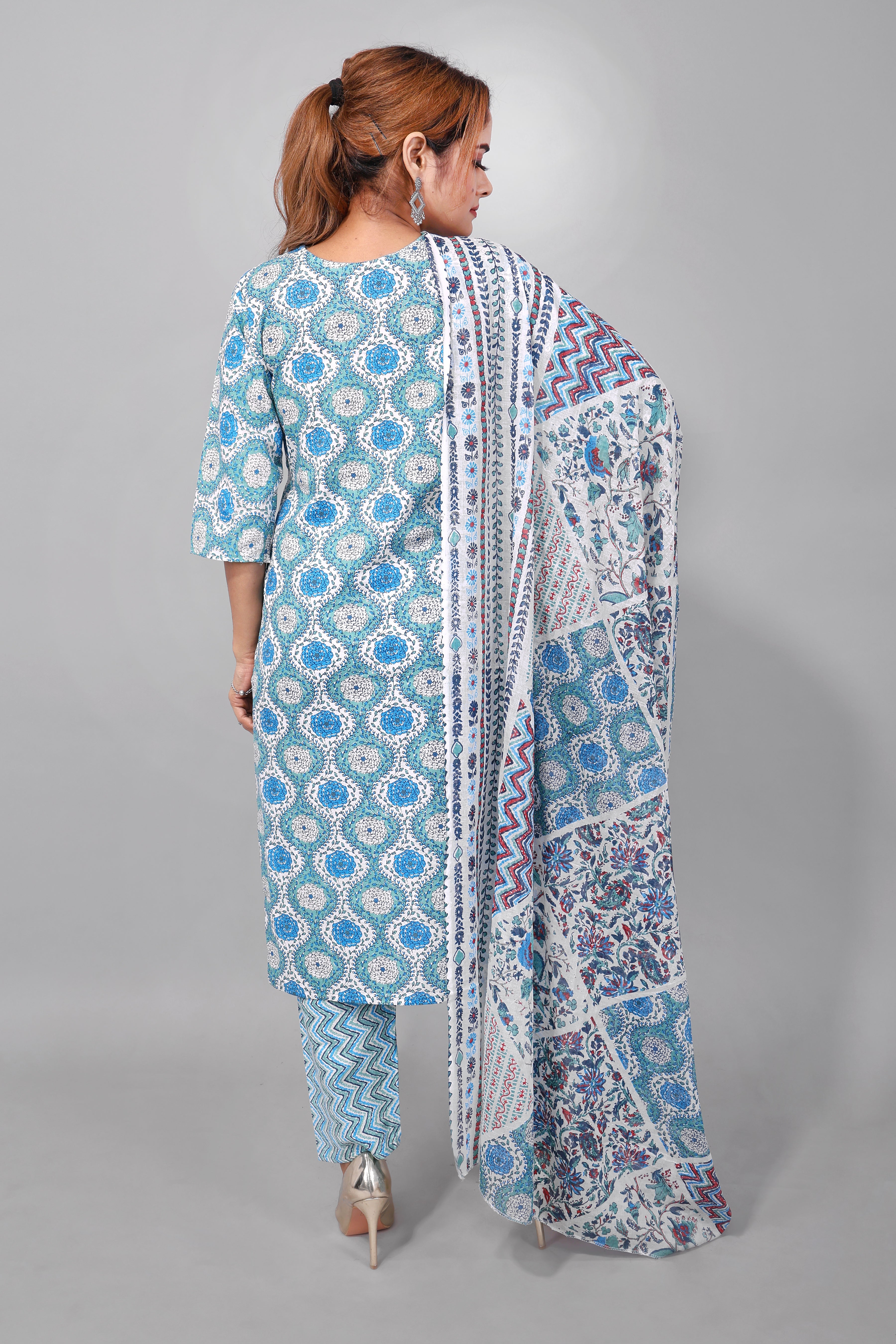 light blue Stylish Kurti Set