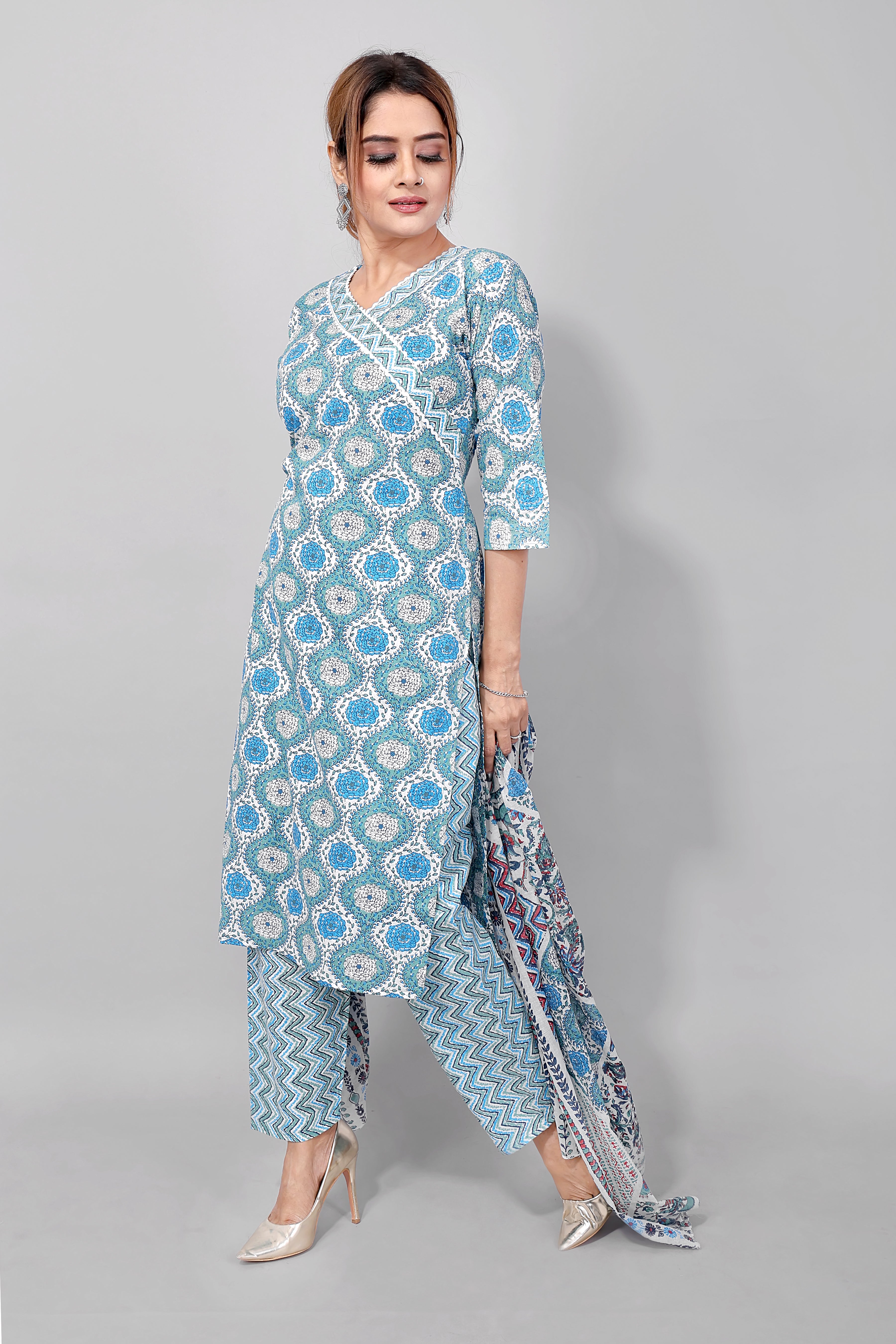light blue Stylish Kurti Set
