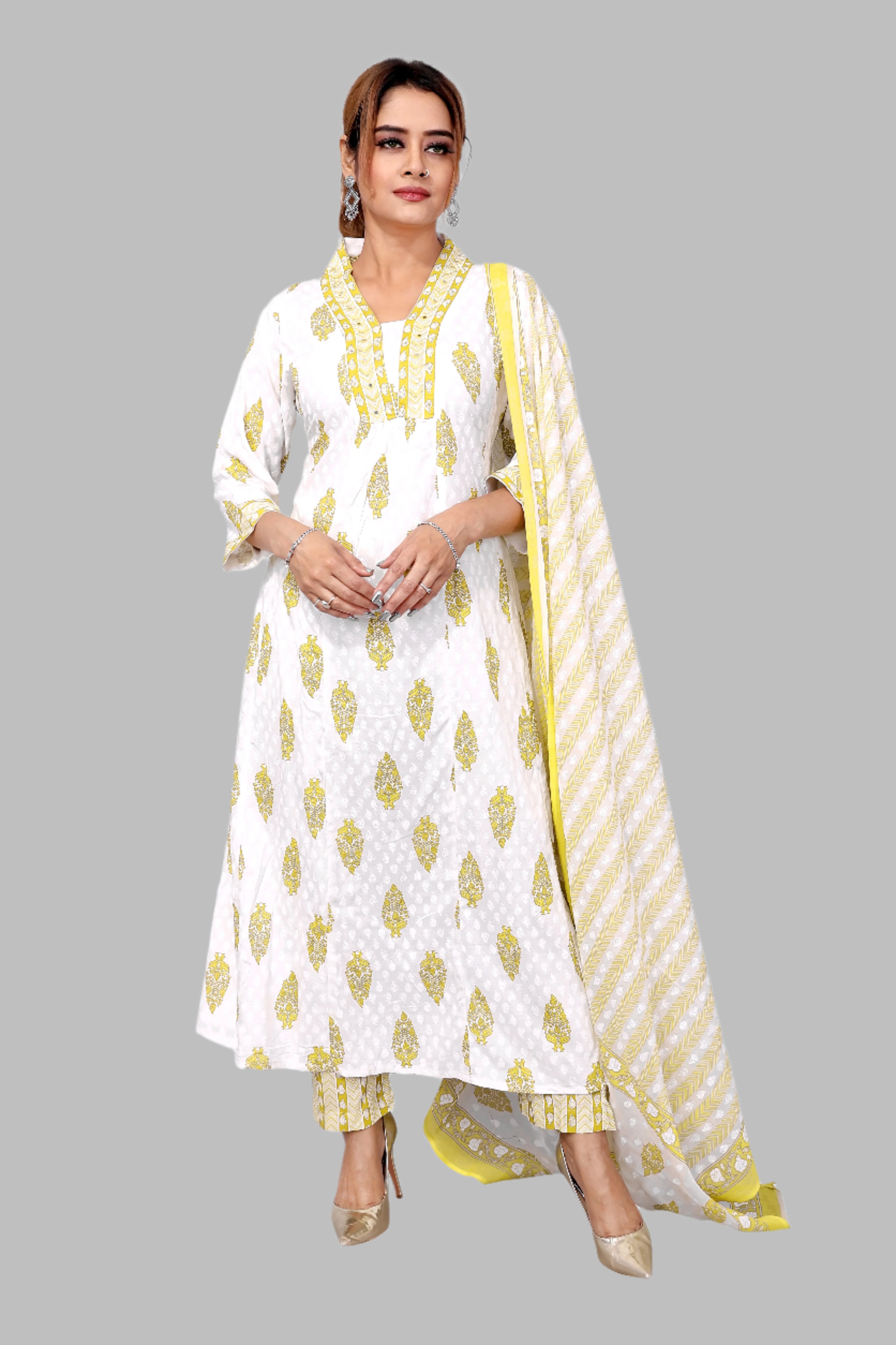 Yellow Elegant Kurti Set