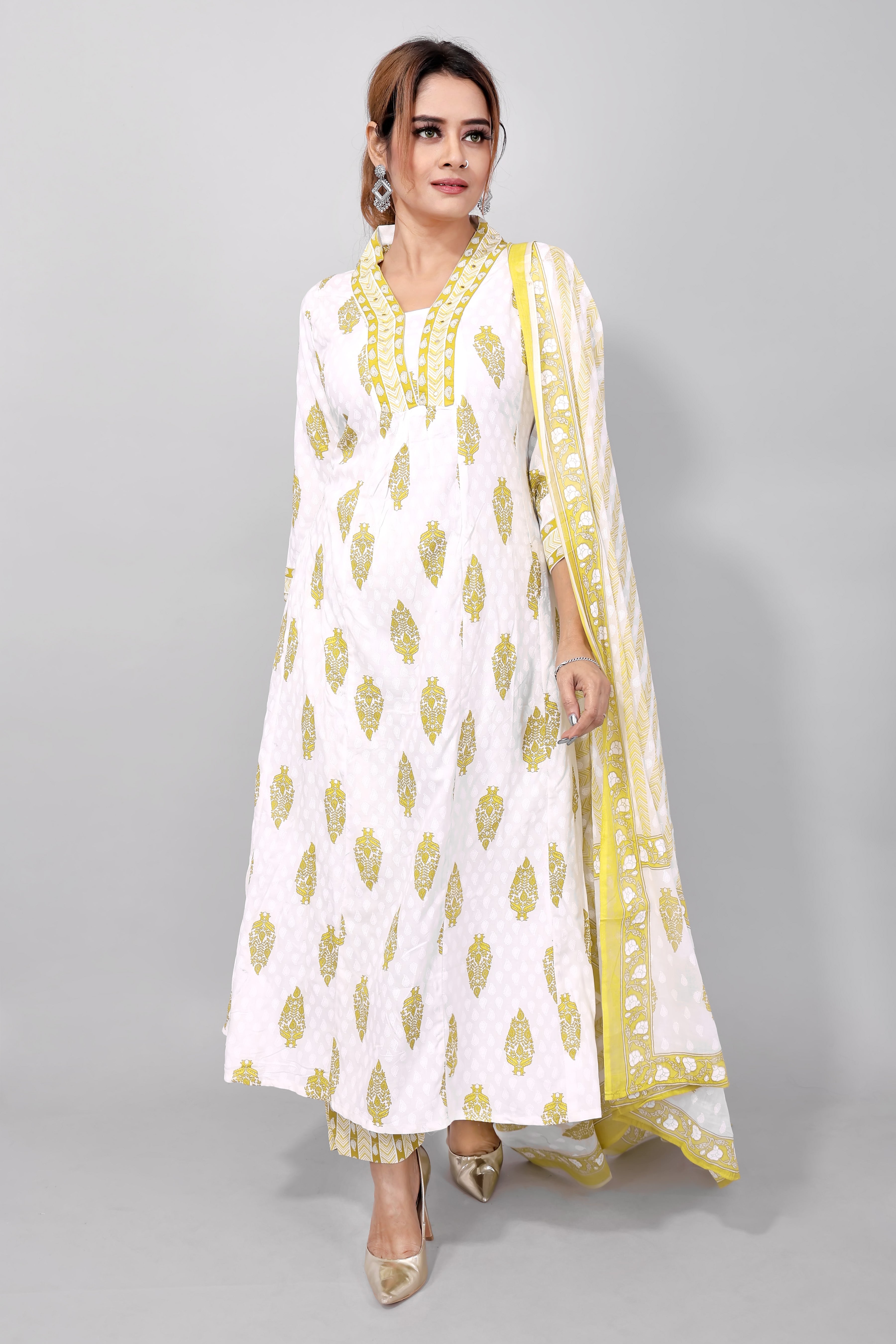 Yellow Elegant Kurti Set