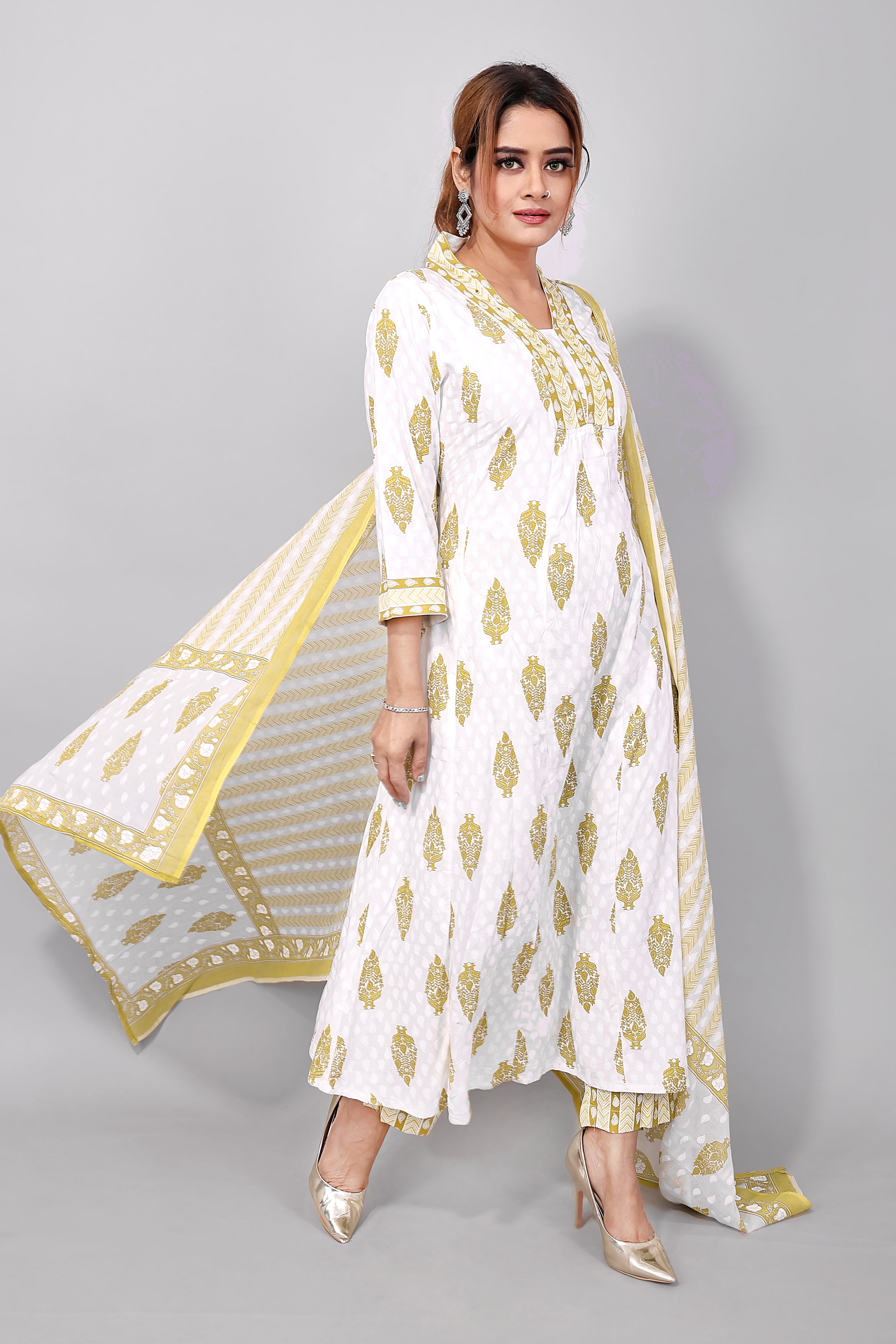 Yellow Elegant Kurti Set