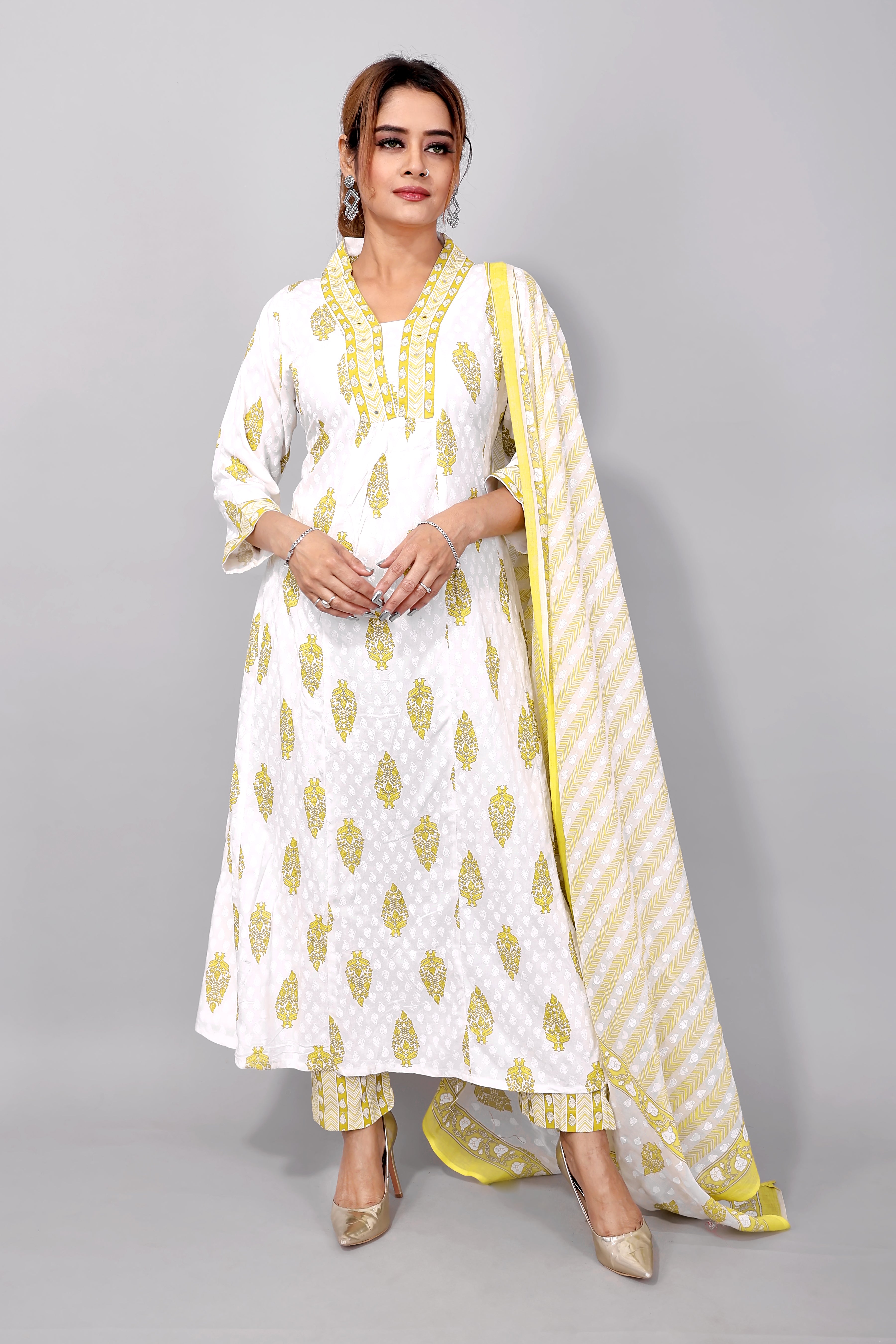Yellow Elegant Kurti Set