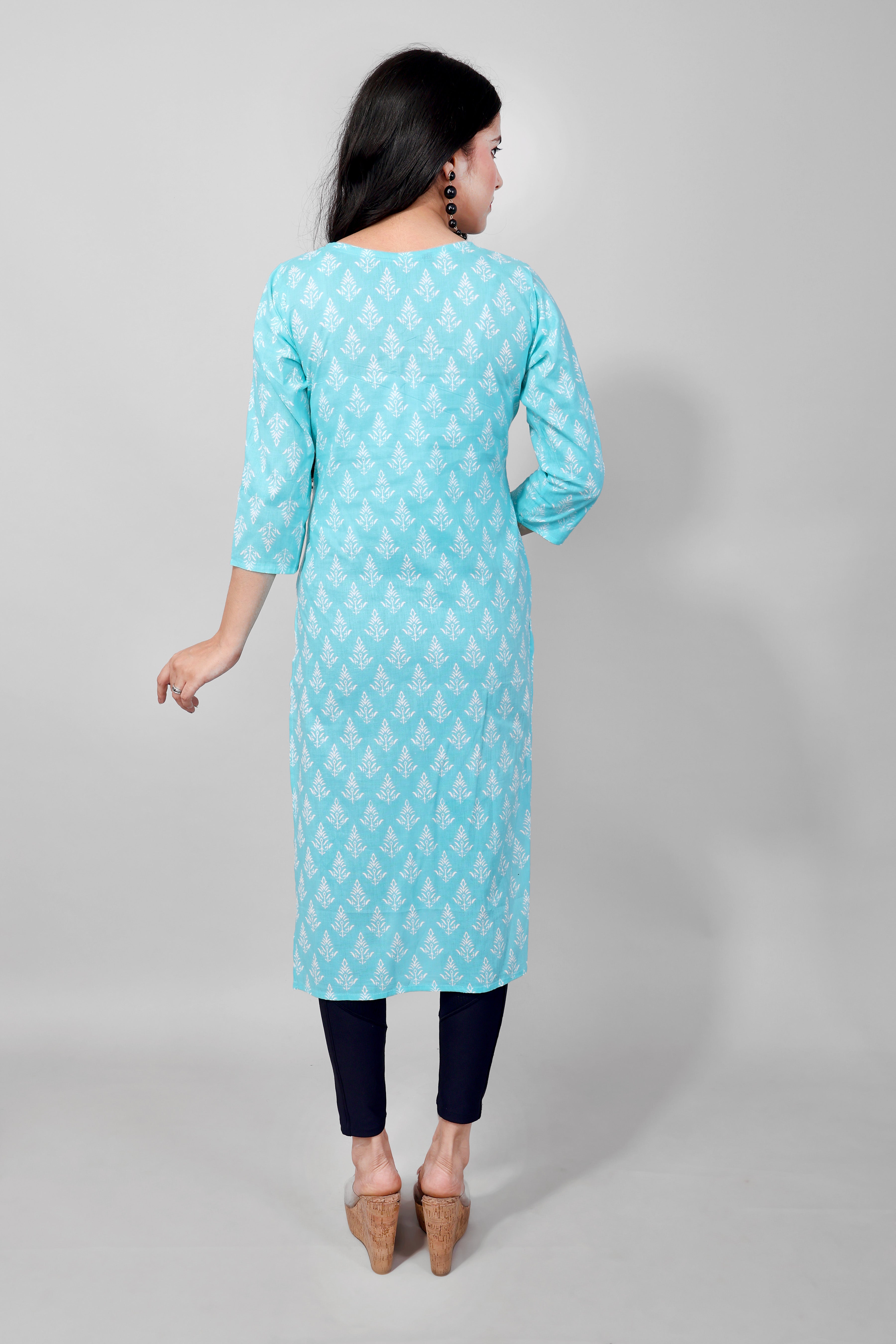 Sky Blue Long Kurta