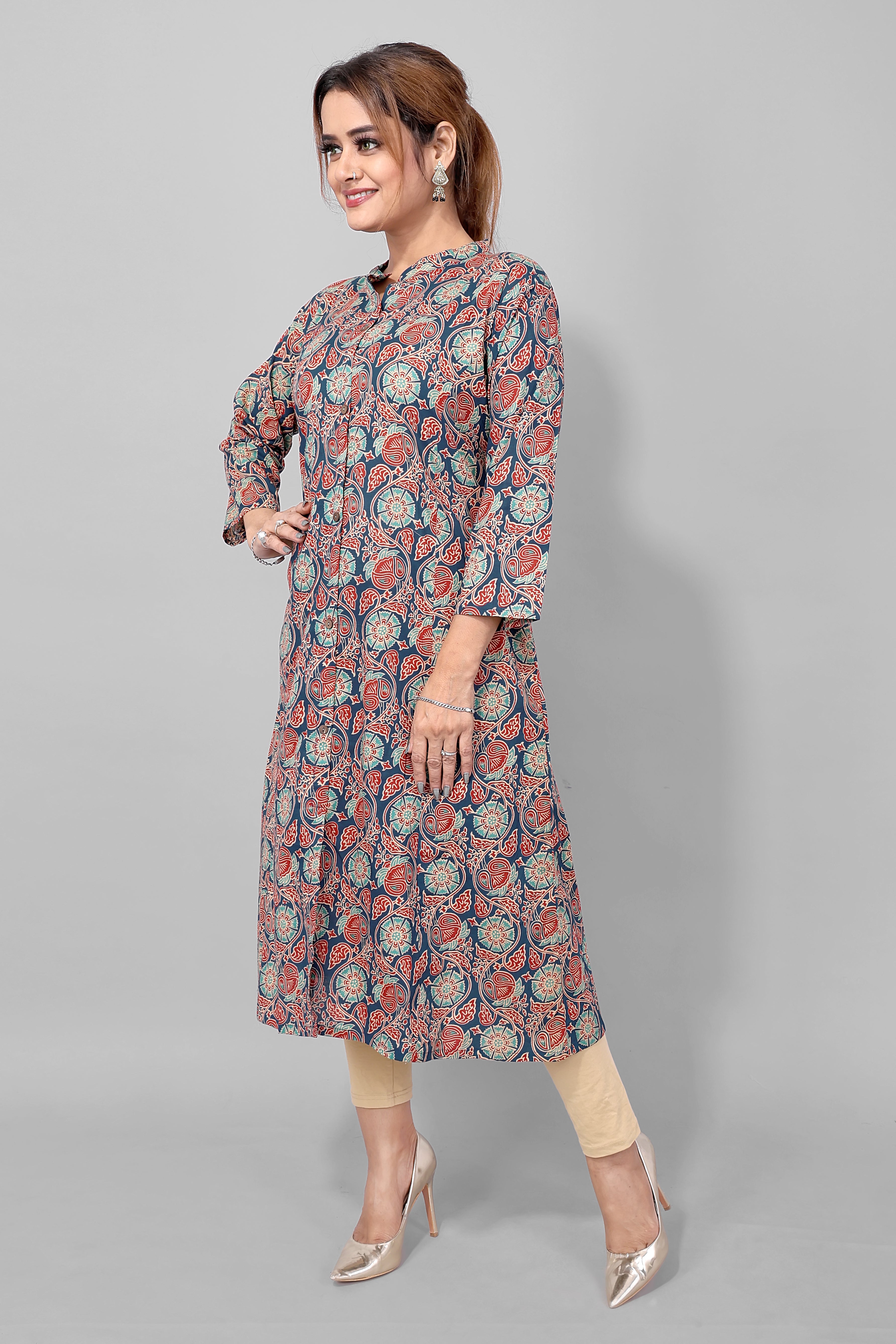Printed Cotton Long Kurta