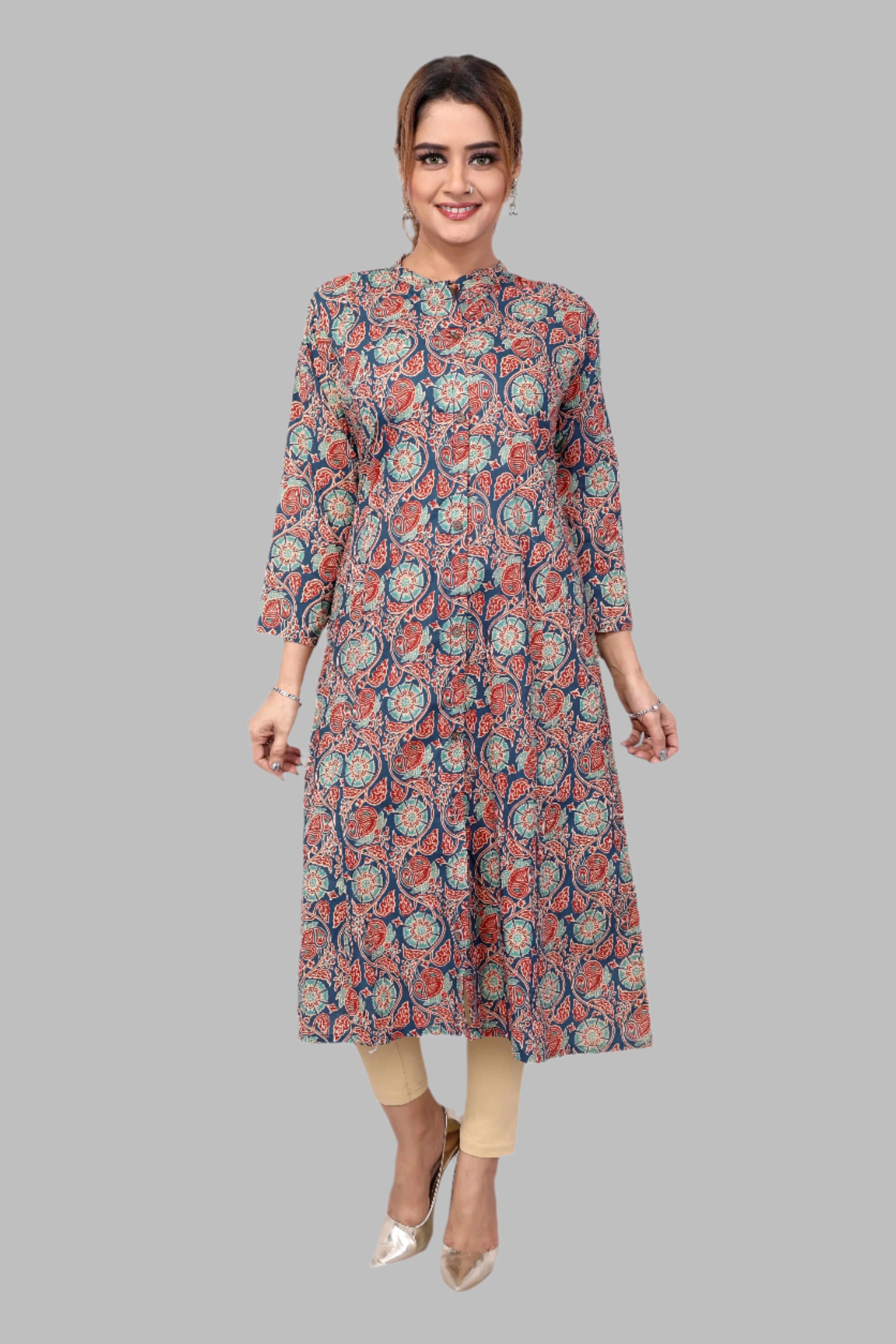 Printed Cotton Long Kurta