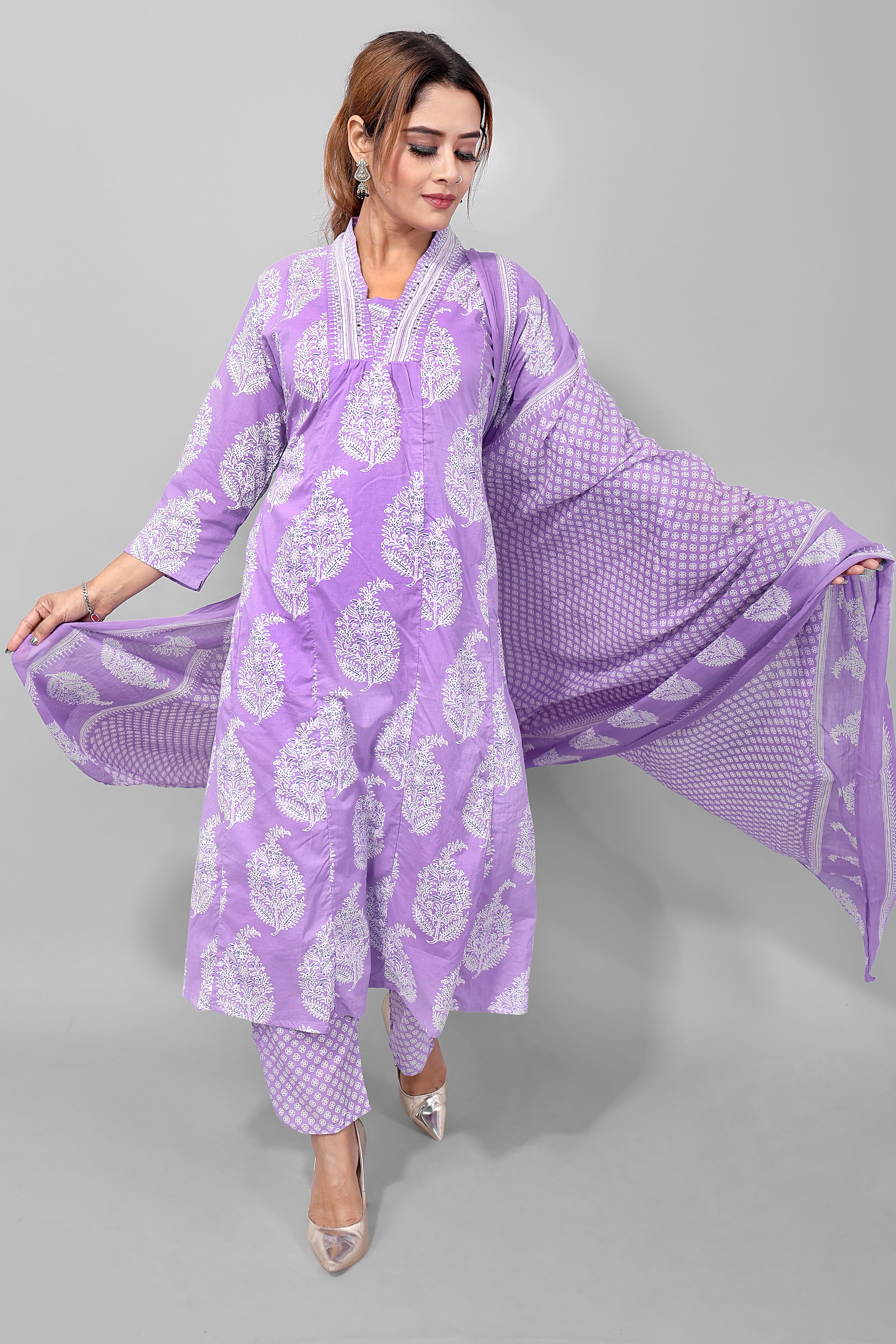 Light Purple Kurti Pant Set